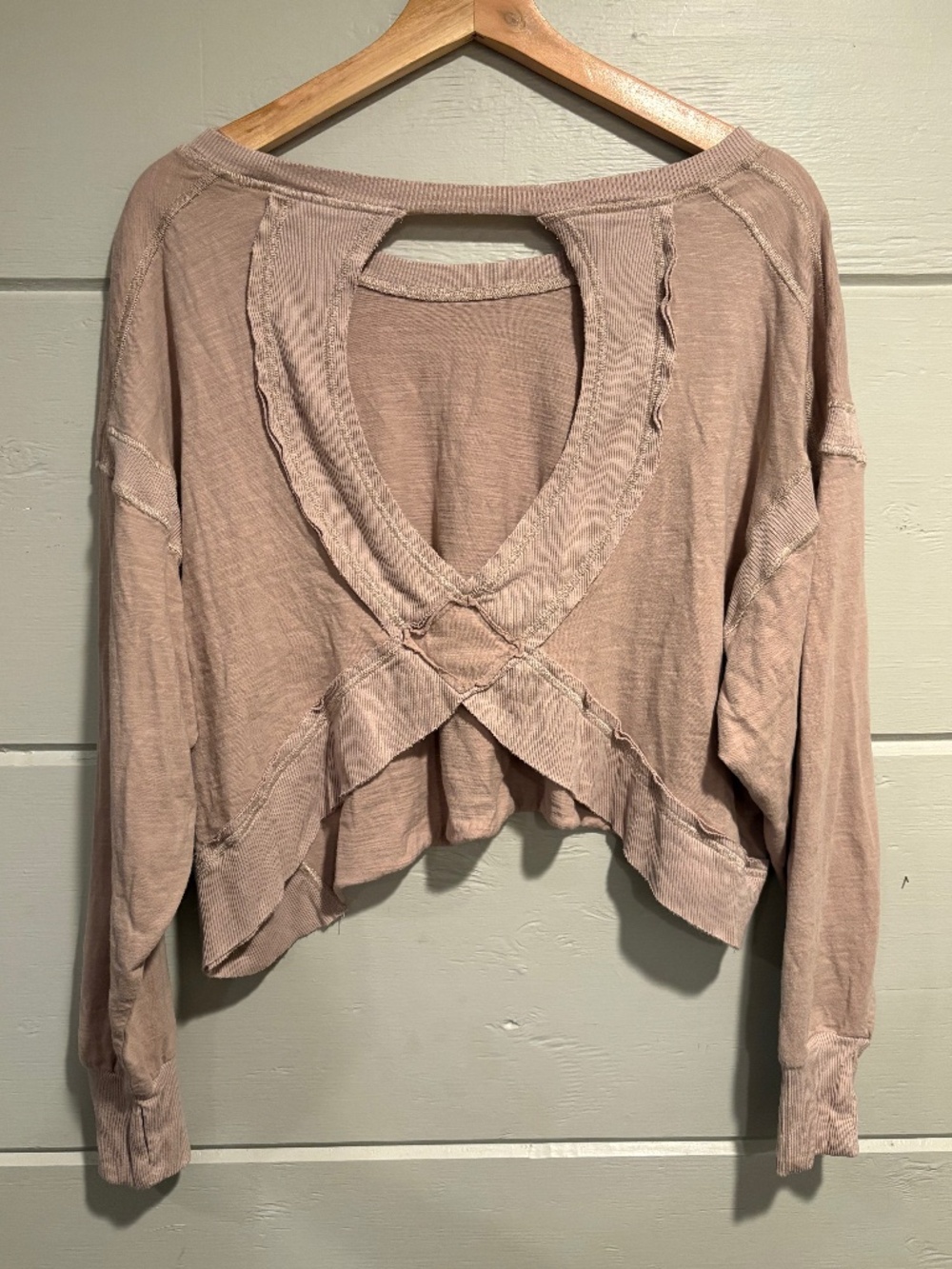 We The Free long sleeve open back top